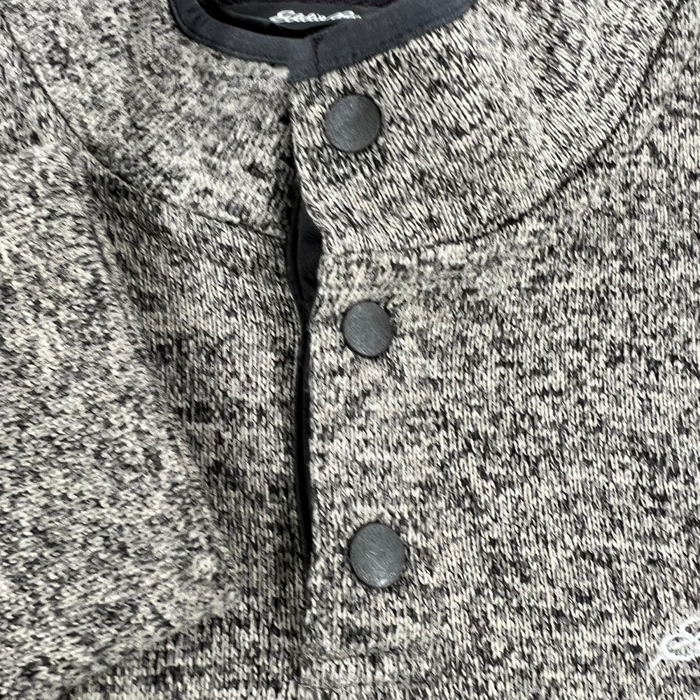 Eddie Bauer Pullover Fleece Mens Large Green Long Sleeve 1/4 Snap Casual New - Picture 9 of 14